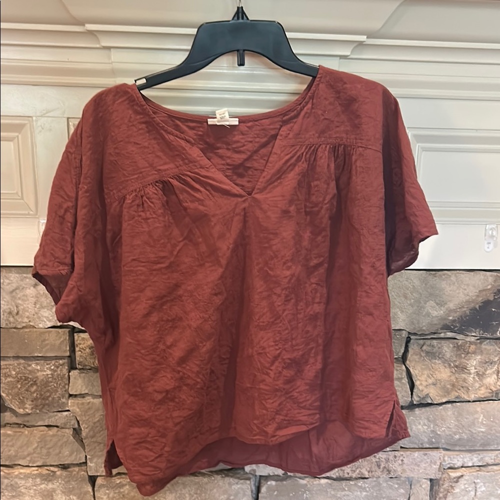 a.n.a Red Relaxed Blouse